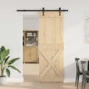Porte coulissante NARVIK Naturel et noir 80 x 210 cm (152,5 cm) 638959638959