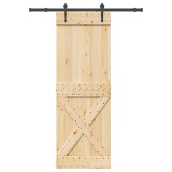 Porte coulissante NARVIK Naturel et noir 80 x 210 cm (152,5 cm) 638959638959