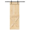 Porte coulissante NARVIK Naturel et noir 80 x 210 cm (152,5 cm) 638959638959