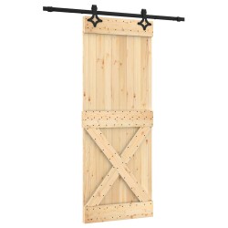 Porte coulissante Naturel et noir 80 x 210 cm 638960638960
