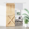 Porte coulissante Naturel et Blanc 80 x 210 cm 638962638962