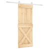 Porte coulissante Naturel et Blanc 80 x 210 cm 638962638962