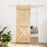 Porte coulissante Naturel et Blanc 80 x 210 cm 638964638964
