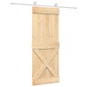 Porte coulissante Naturel et Blanc 80 x 210 cm 638964638964