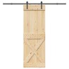 Porte coulissante NARVIK Naturel et noir 80 x 210 cm (213,5 cm) 638965638965