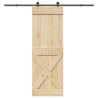 Porte coulissante NARVIK Naturel et noir 80 x 210 cm (213,5 cm) 638966638966