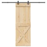 Porte coulissante NARVIK Naturel et noir 80 x 210 cm (213,5 cm) 638968638968