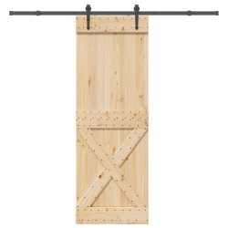Porte coulissante NARVIK Naturel et noir 80 x 210 cm (213,5 cm) 638969638969