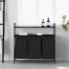 Panier à linge à 3 compartiments avec étagères en chêne noir 638970638970