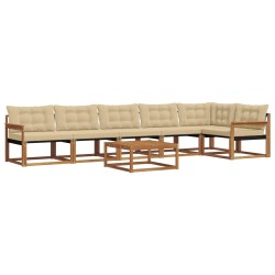 Ensemble de canapés d'extérieur 7 pcs Naturel et Beige 638976638976