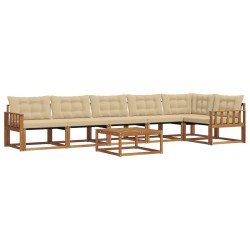 Ensemble de canapés d'extérieur 7 pcs Naturel et Beige 638977638977