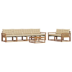 Ensemble de canapés d'extérieur 7 pcs Naturel et Beige 638980638980