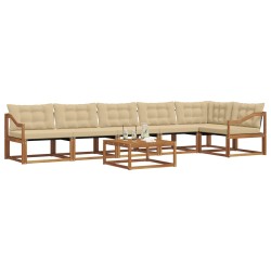 Ensemble de canapés d'extérieur 7 pcs Naturel et Beige 638981638981
