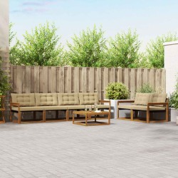 Ensemble de canapés d'extérieur 7 pcs Naturel et Beige 638982638982