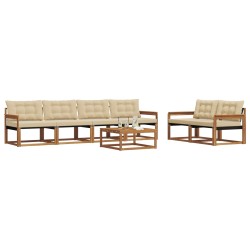 Ensemble de canapés d'extérieur 7 pcs Naturel et Beige 638982638982