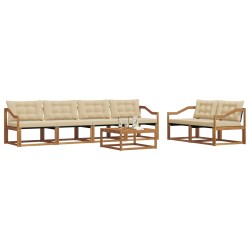Ensemble de canapés d'extérieur 7 pcs Naturel et Beige 638983638983