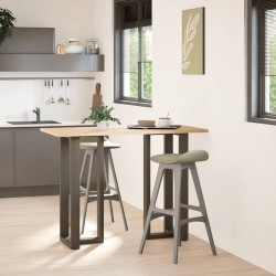 Pieds de table de bar en forme de T, 2 pièces, noir, 40 x 35 x (100-101) cm, acier 638989638989