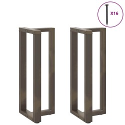 Pieds de table de bar en forme de T, 2 pièces, noir, 40 x 35 x (100-101) cm, acier 638989638989