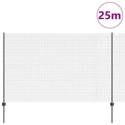 Clôture en fil soudé avec poteaux 25 x 1,5 m Acier galvanisé 638998638998