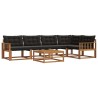Ensemble de canapés d'extérieur 6 pcs Naturel et Noir 638999638999