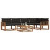 Ensemble de canapés d'extérieur 6 pcs Naturel et Noir 638999638999