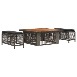 Ensemble de salle à manger pour jardin 3 pcs Gris et Gris foncé 639003639003