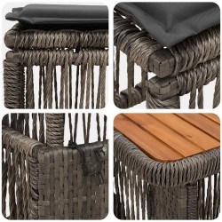 Ensemble de salle à manger pour jardin 3 pcs Gris et Gris foncé 639003639003