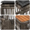 Ensemble de salle à manger pour jardin 3 pcs Gris et Gris foncé 639003639003