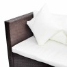 Salon de jardin 4 pcs avec coussins Résine tressée Marron 639004639004