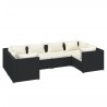 Salon de jardin 6 pcs avec coussins résine tressée noir 639009639009