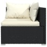 Salon de jardin 6 pcs avec coussins résine tressée noir 639009639009