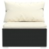 Salon de jardin 6 pcs avec coussins résine tressée noir 639009639009