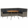 Salon de jardin 2 pcs avec coussins Gris Résine tressée 639010639010