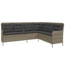 Salon de jardin 2 pcs avec coussins Gris Résine tressée 639010639010