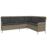 Salon de jardin 2 pcs avec coussins Gris Résine tressée 639010639010