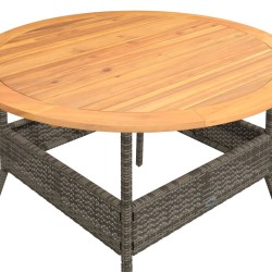 Salon de jardin 2 pcs avec coussins Gris Résine tressée 639010639010