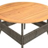 Salon de jardin 2 pcs avec coussins Gris Résine tressée 639010639010