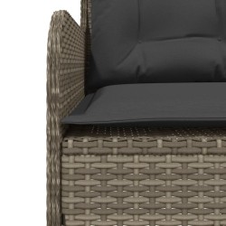 Salon de jardin 2 pcs avec coussins Gris Résine tressée 639010639010