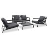 Salon de jardin 4 pcs avec coussins Aluminium Gris foncé 639012639012