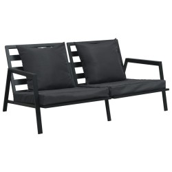 Salon de jardin 4 pcs avec coussins Aluminium Gris foncé 639012639012