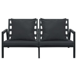 Salon de jardin 4 pcs avec coussins Aluminium Gris foncé 639012639012
