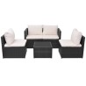 Salon de jardin 5 pcs avec coussins résine tressée noir 639014639014