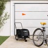Remorque pour vélo pour animaux de compagnie en tissu Oxford noir et fer 639019639019