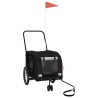 Remorque pour vélo pour animaux de compagnie en tissu Oxford noir et fer 639019639019