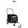 Remorque pour vélo pour animaux de compagnie en tissu Oxford noir et fer 639019639019