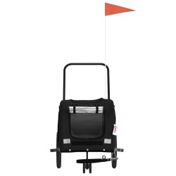 Remorque pour vélo pour animaux de compagnie en tissu Oxford noir et fer 639019639019