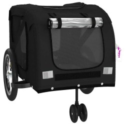 Remorque pour vélo pour animaux de compagnie en tissu Oxford noir et fer 639019639019