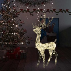 Renne de décoration de Noël Acrylique 140 LED blanc chaud 128 cm 639020639020