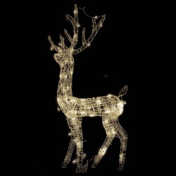 Renne de décoration de Noël Acrylique 140 LED blanc chaud 128 cm 639020639020