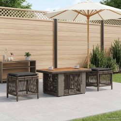 Ensemble de salle à manger pour jardin 3 pcs Gris et Gris foncé 639024639024